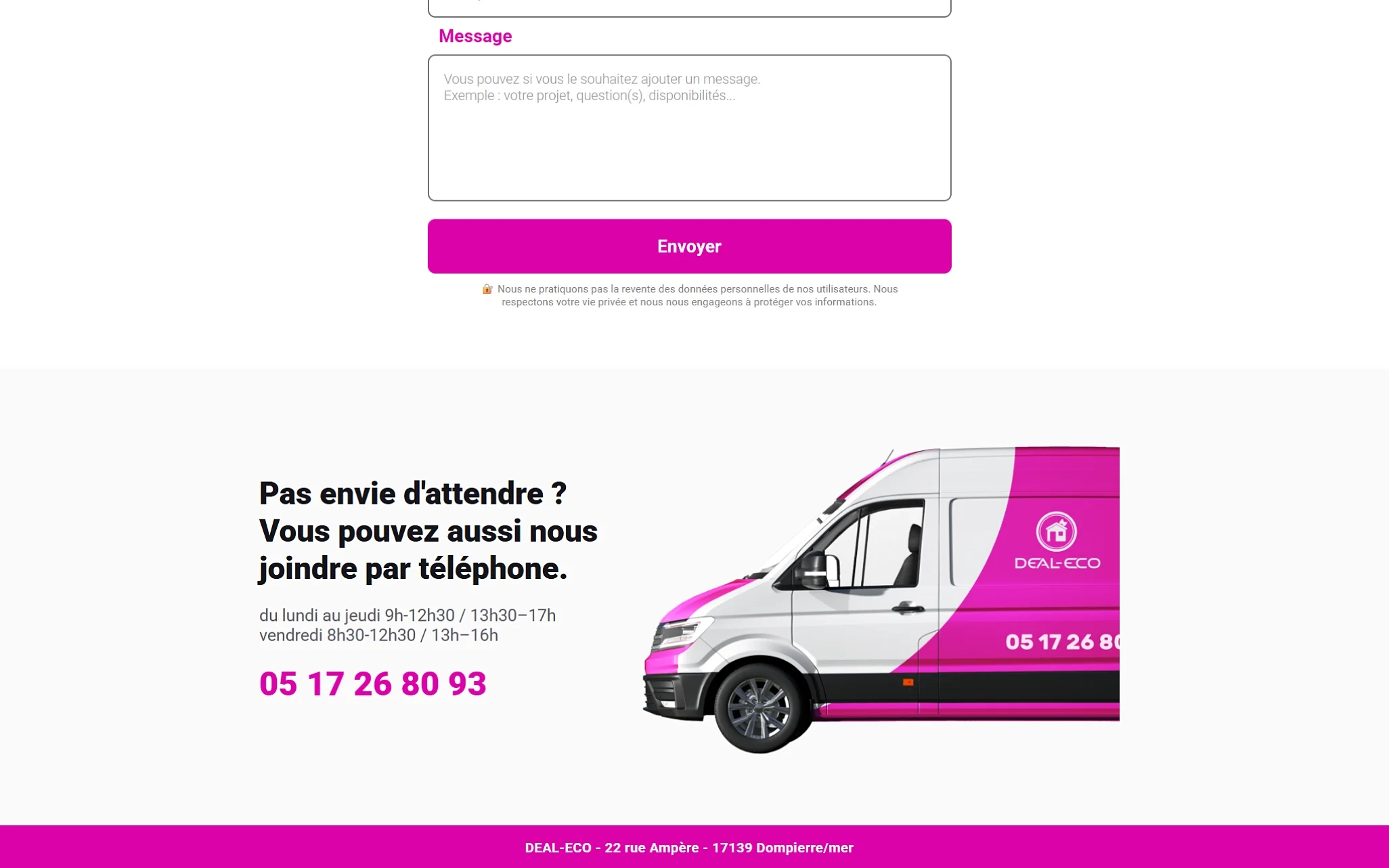 Formulaire — capture et qualification du lead