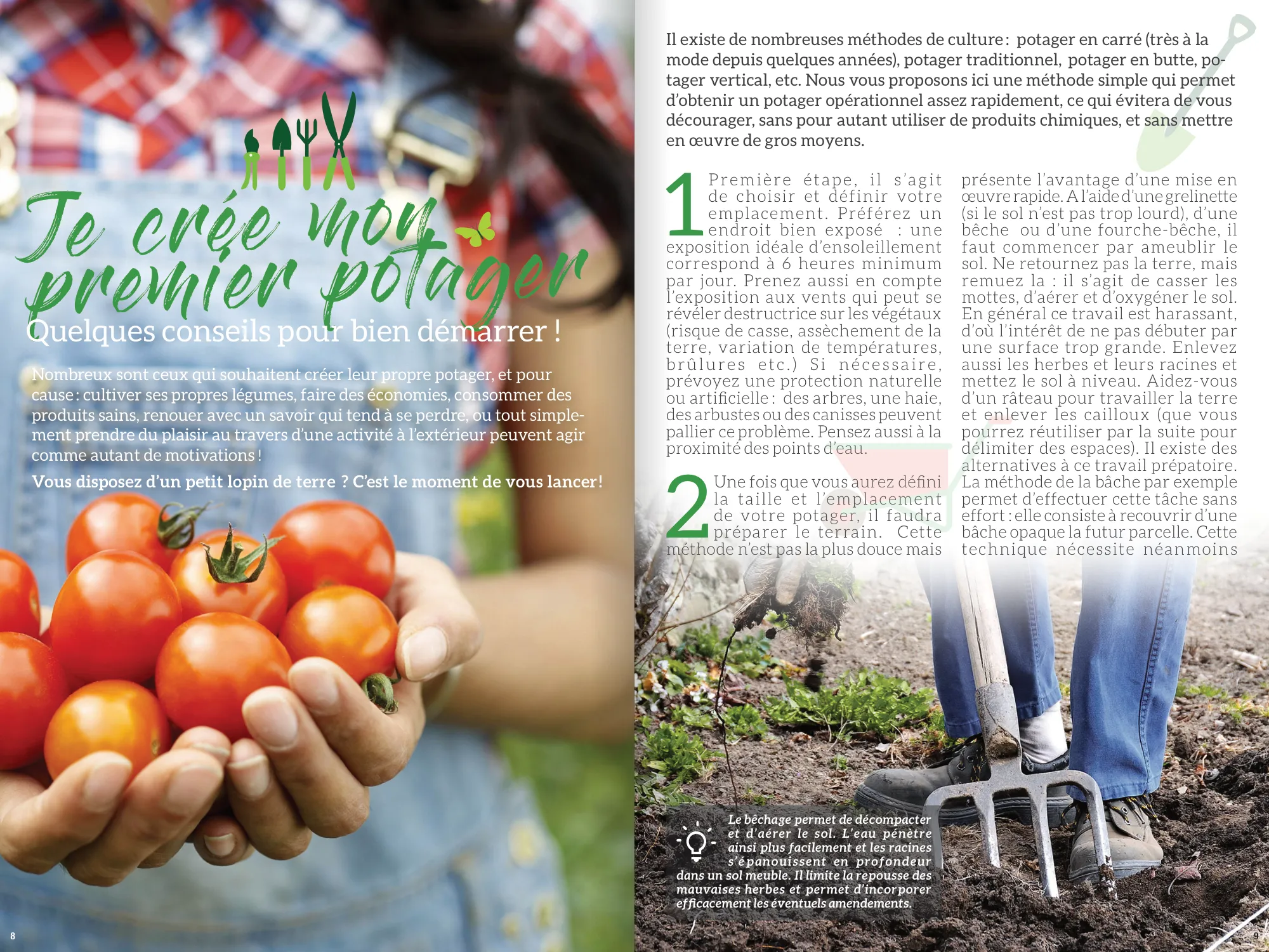 Double page : je crée mon premier potager