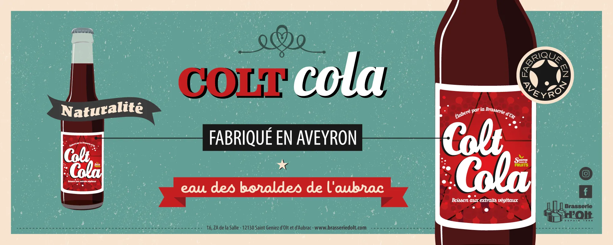 Banderole Colt Cola, fabriqué en Aveyron