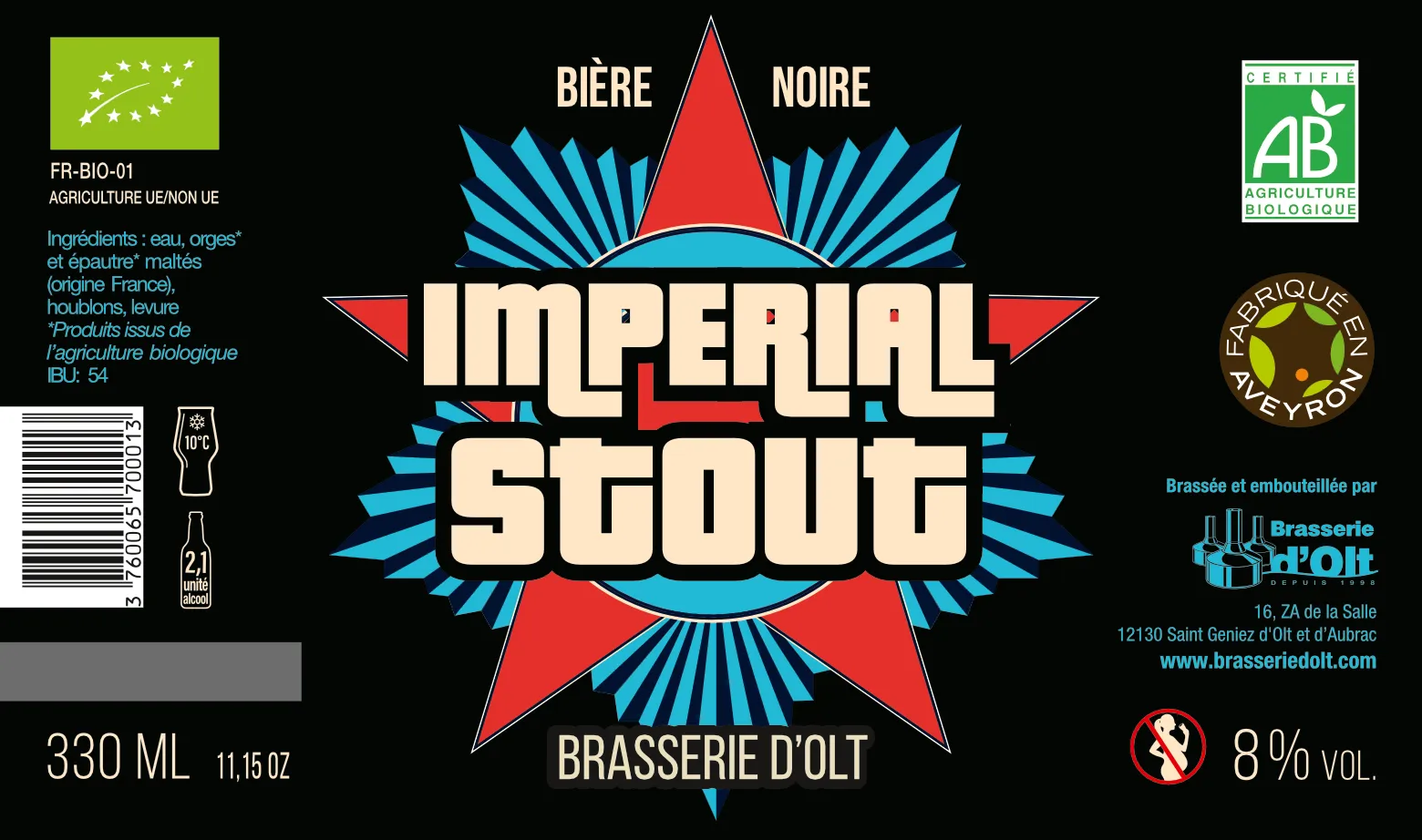 Étiquette de la bière Imperial Stout