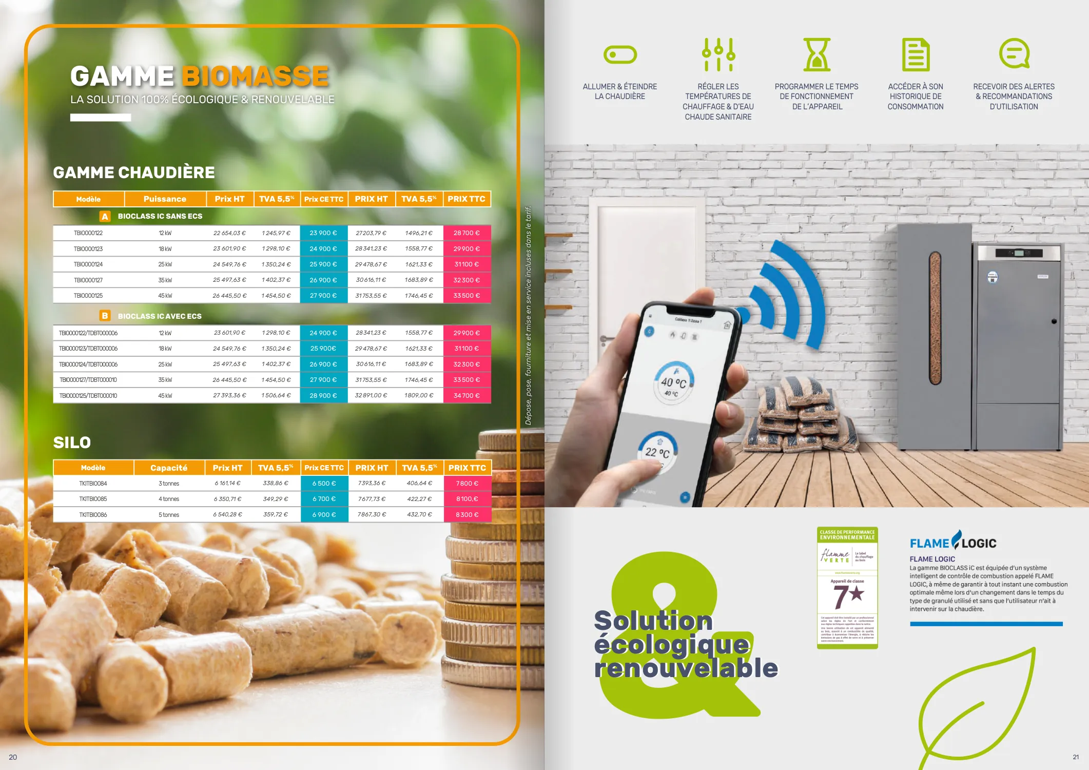 Catalogue Deal-Eco : gamme biomasse, chaudières à granulés et pilotage à distance