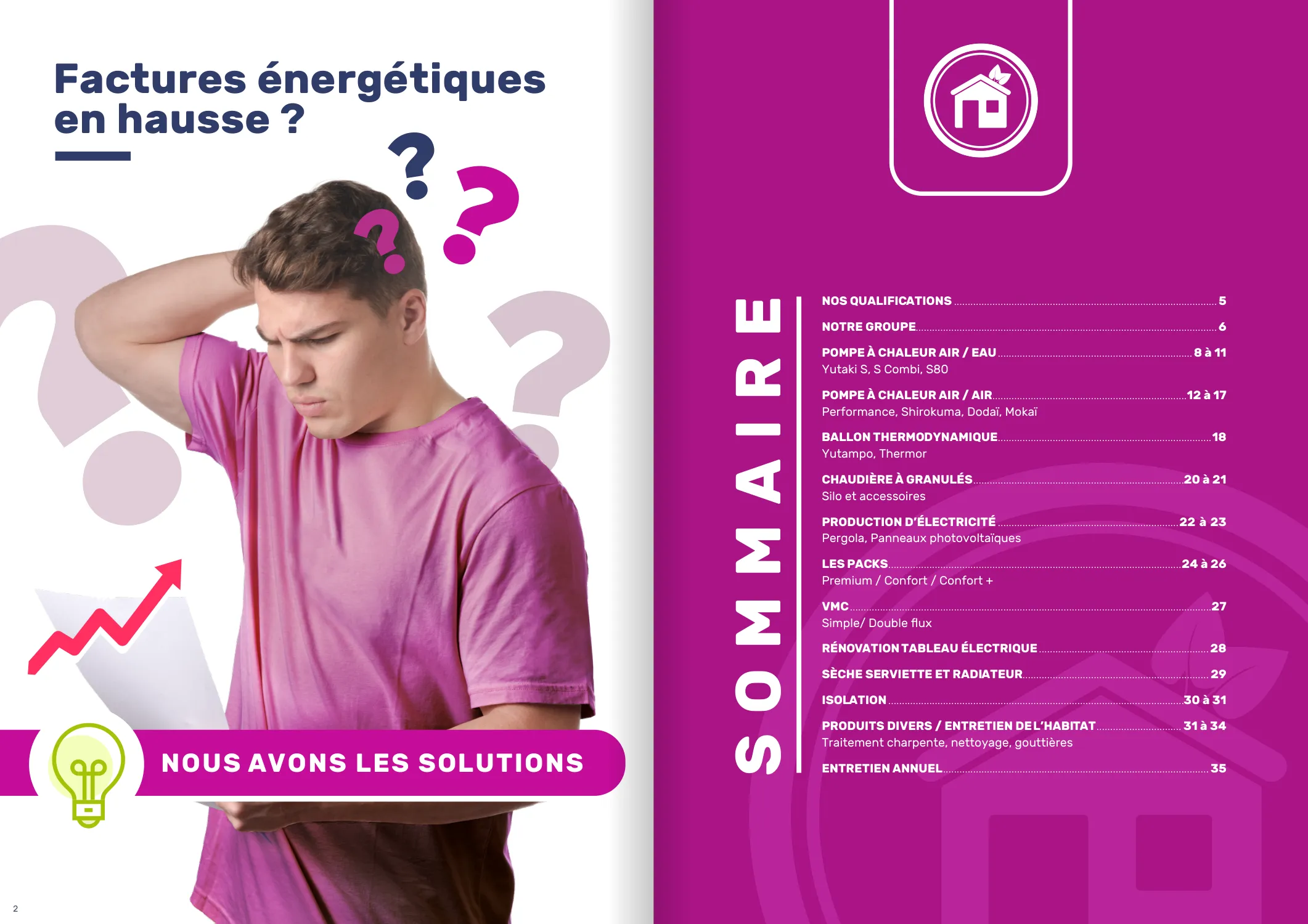 Catalogue Deal-Eco : double page d’ouverture et sommaire