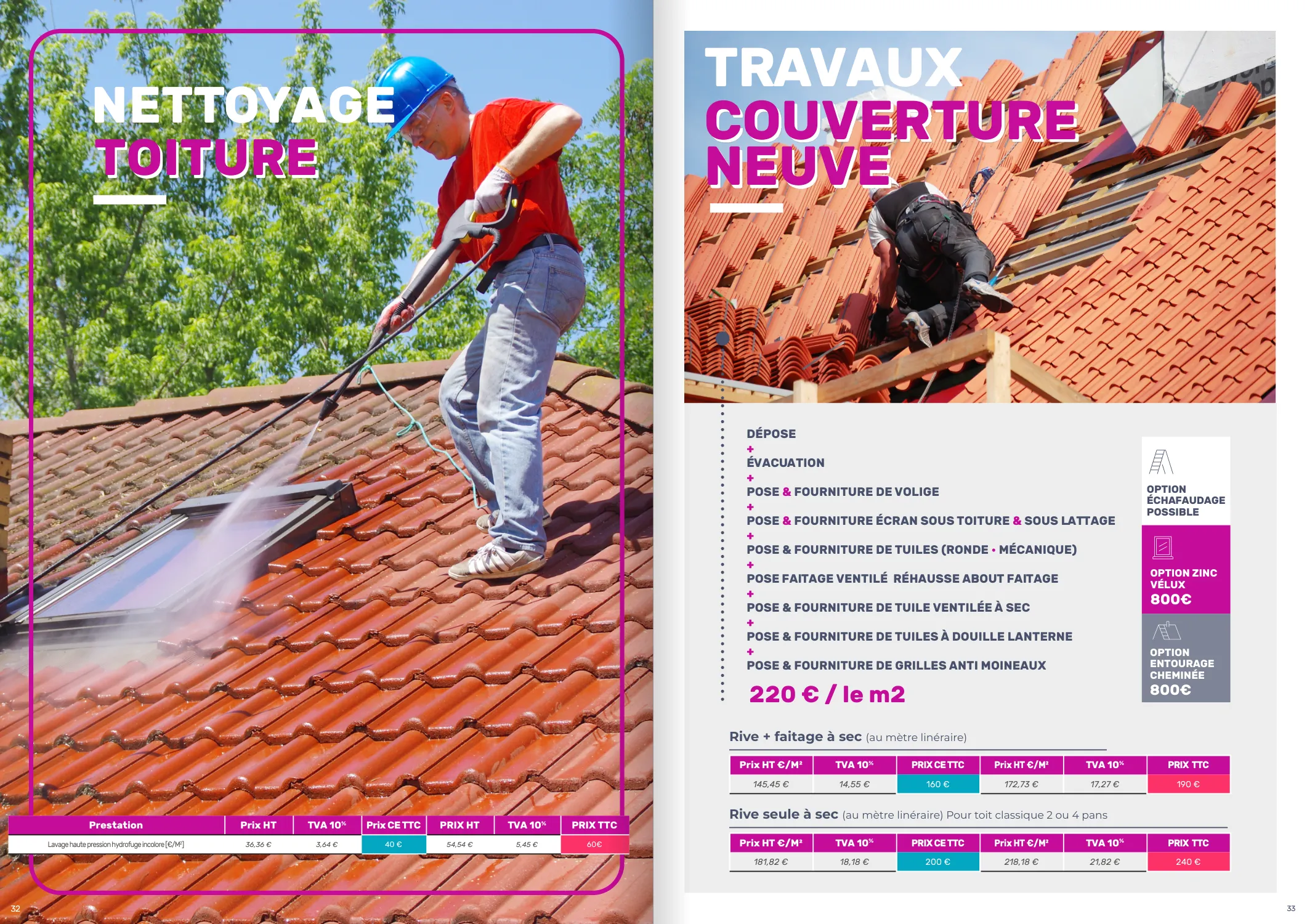 Catalogue Deal-Eco : nettoyage de toiture et couverture neuve