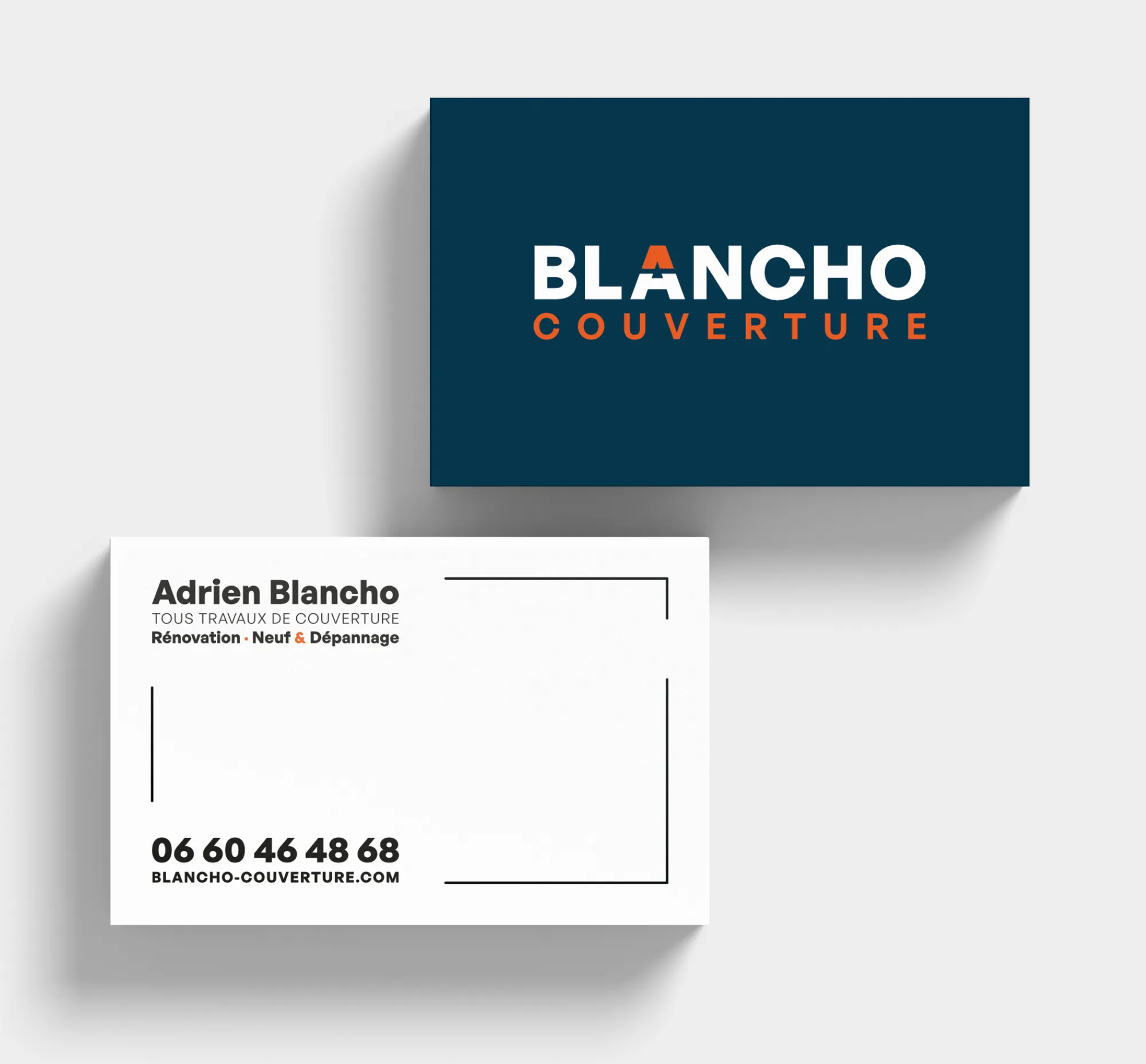Cartes de visite Blancho Couverture, recto et verso