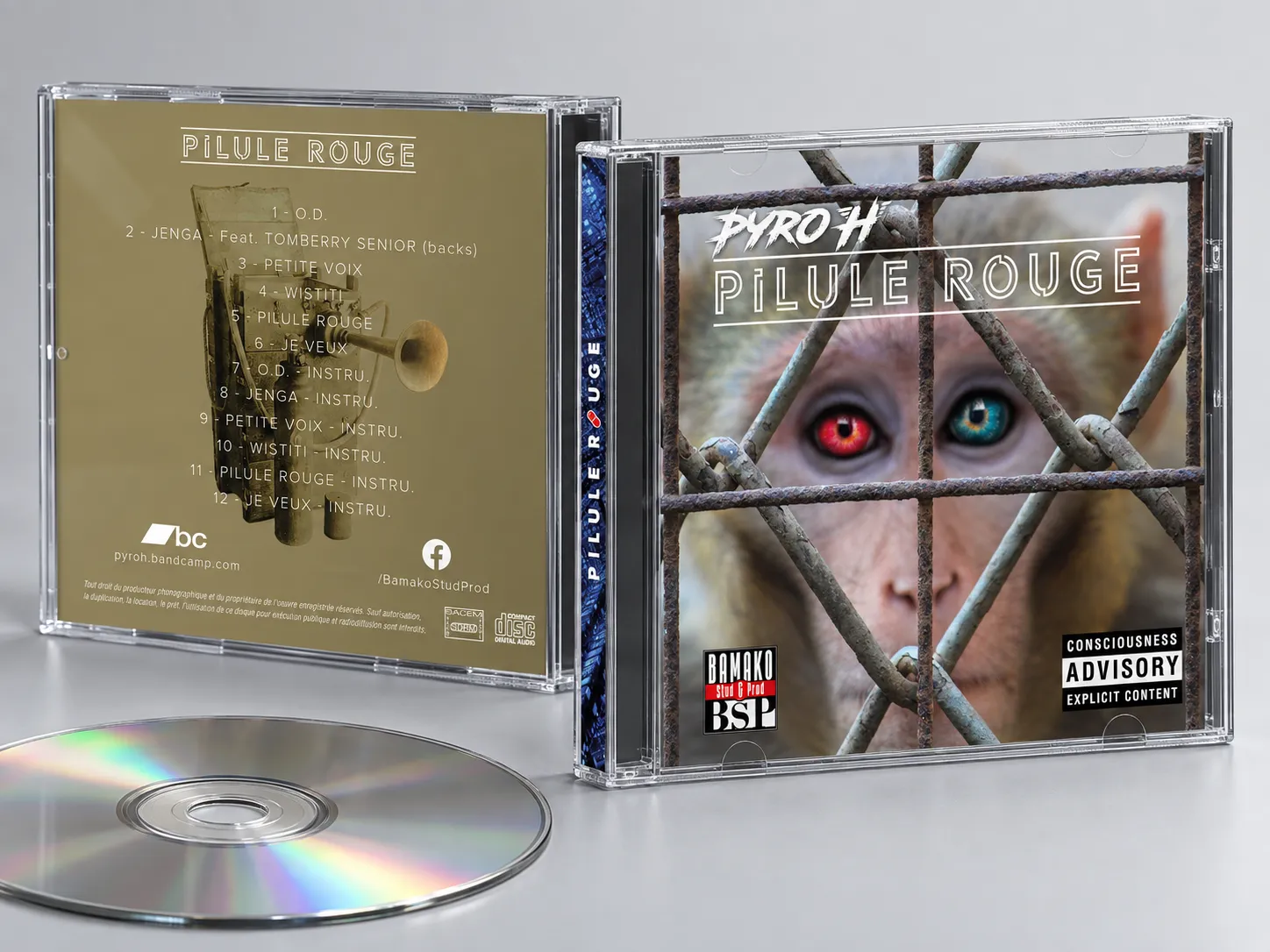 CD Pilule rouge de Pyro H : boîtier, livret et disque
