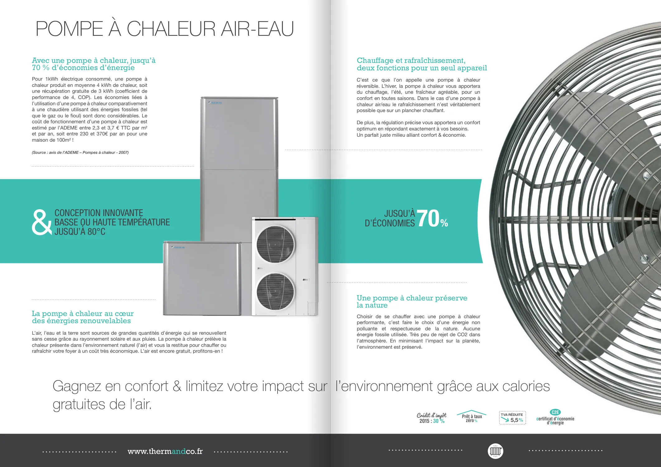 Catalogue 2015 : double page pompe à chaleur air-eau