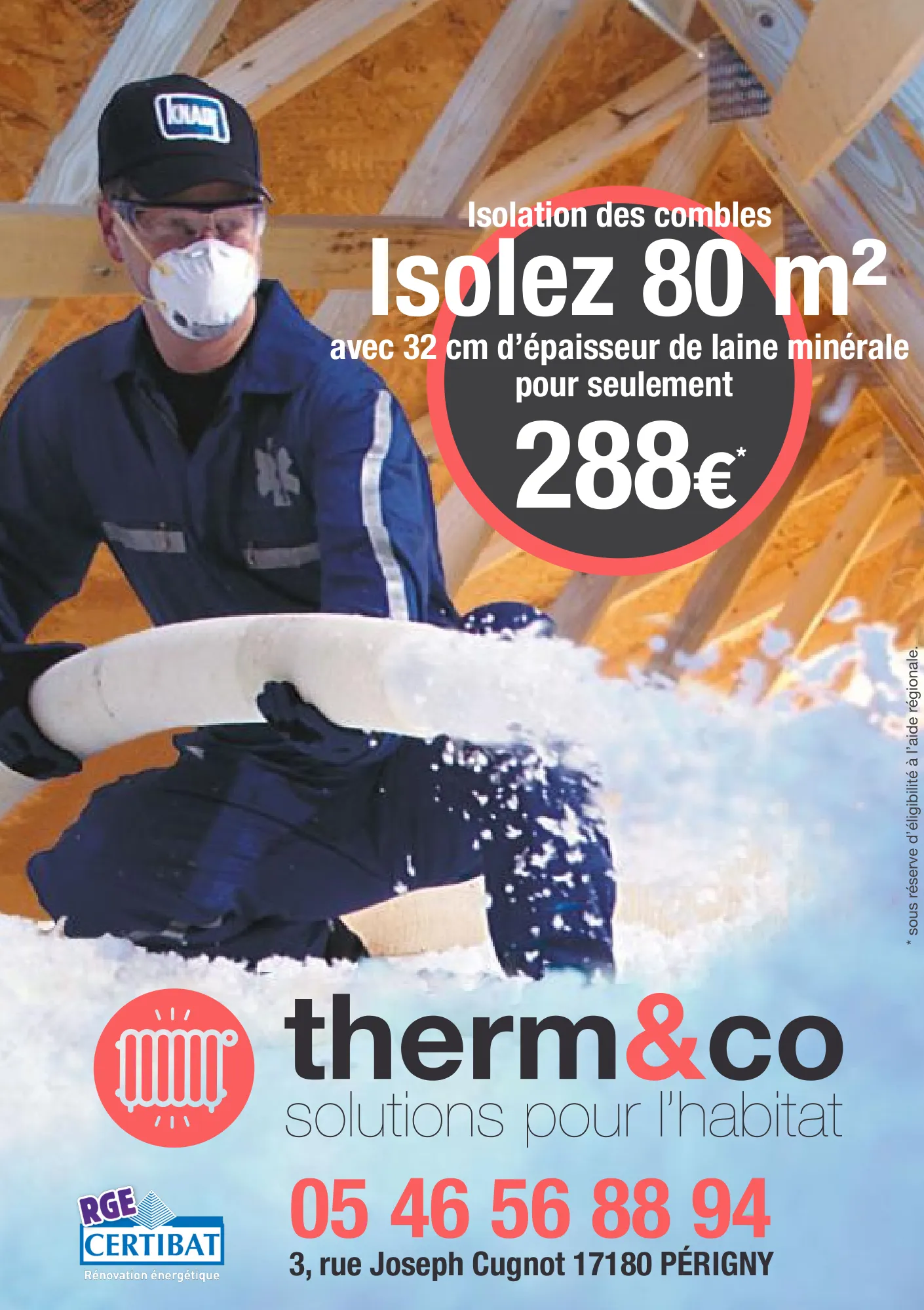 Flyer Therm&co : recto isolation des combles