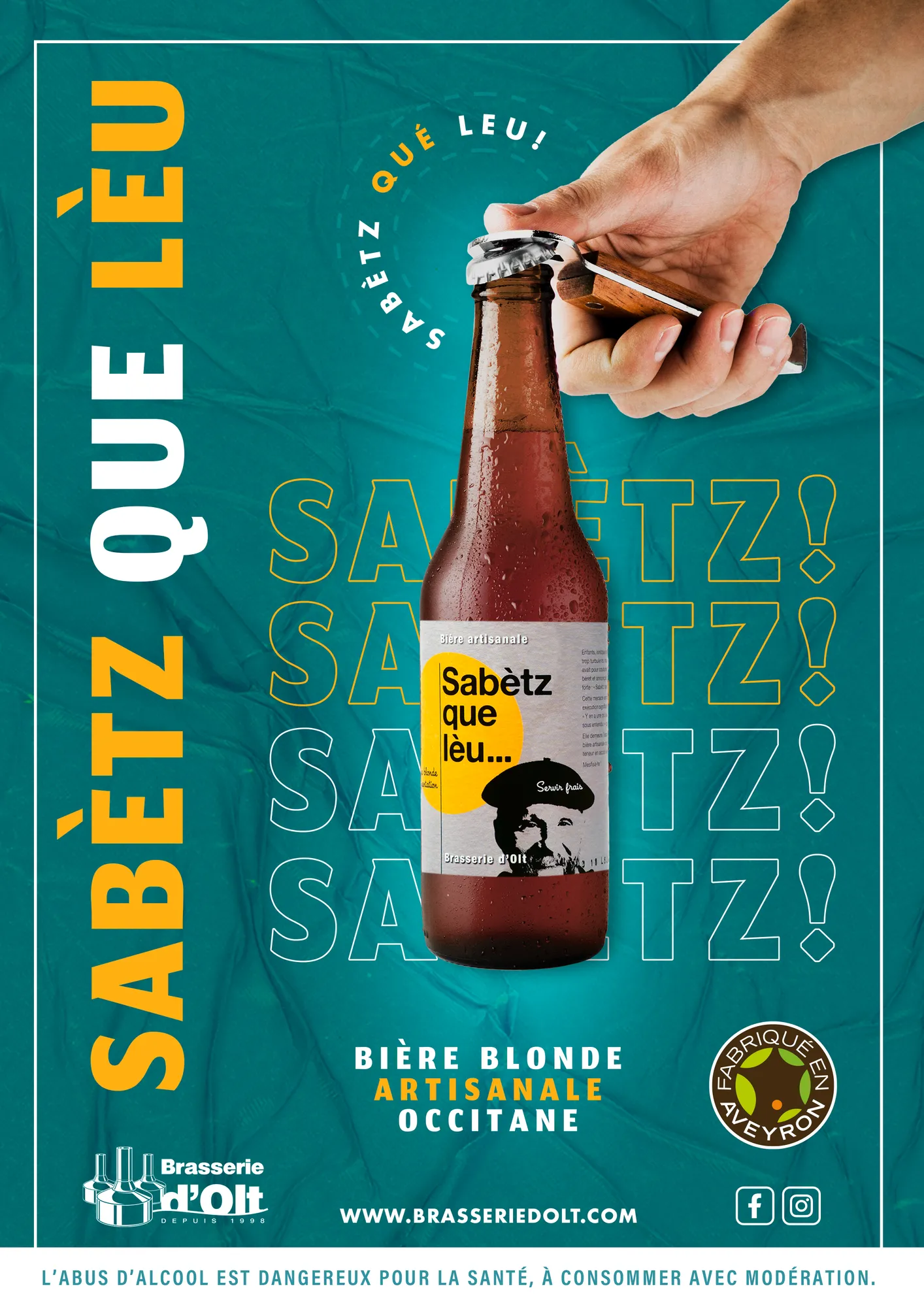 Affiche Sabètz que lèu pour la Brasserie d’Olt