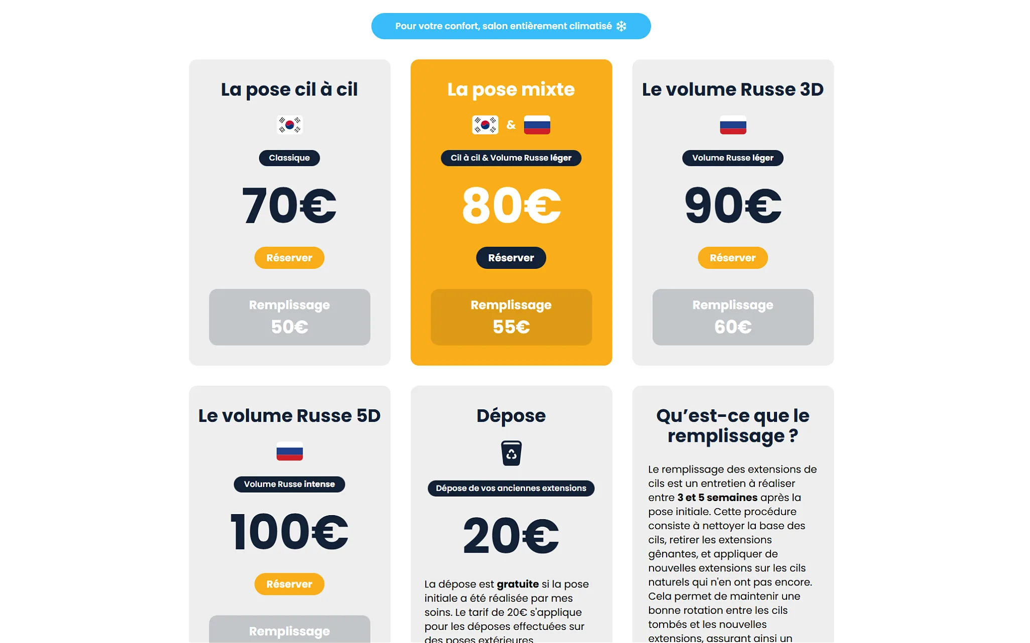 Détails des prestations