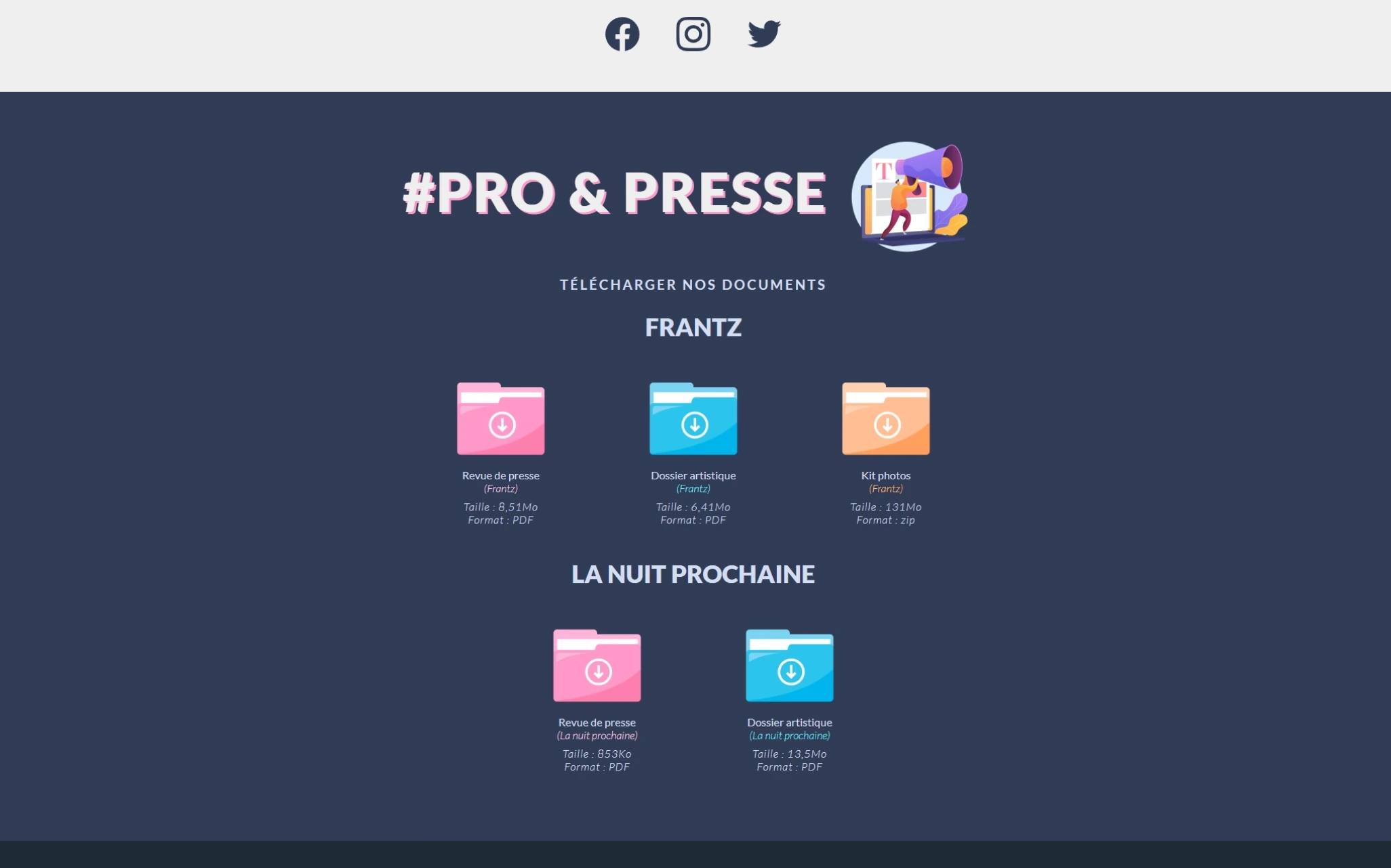 Pro & presse — documents à télécharger