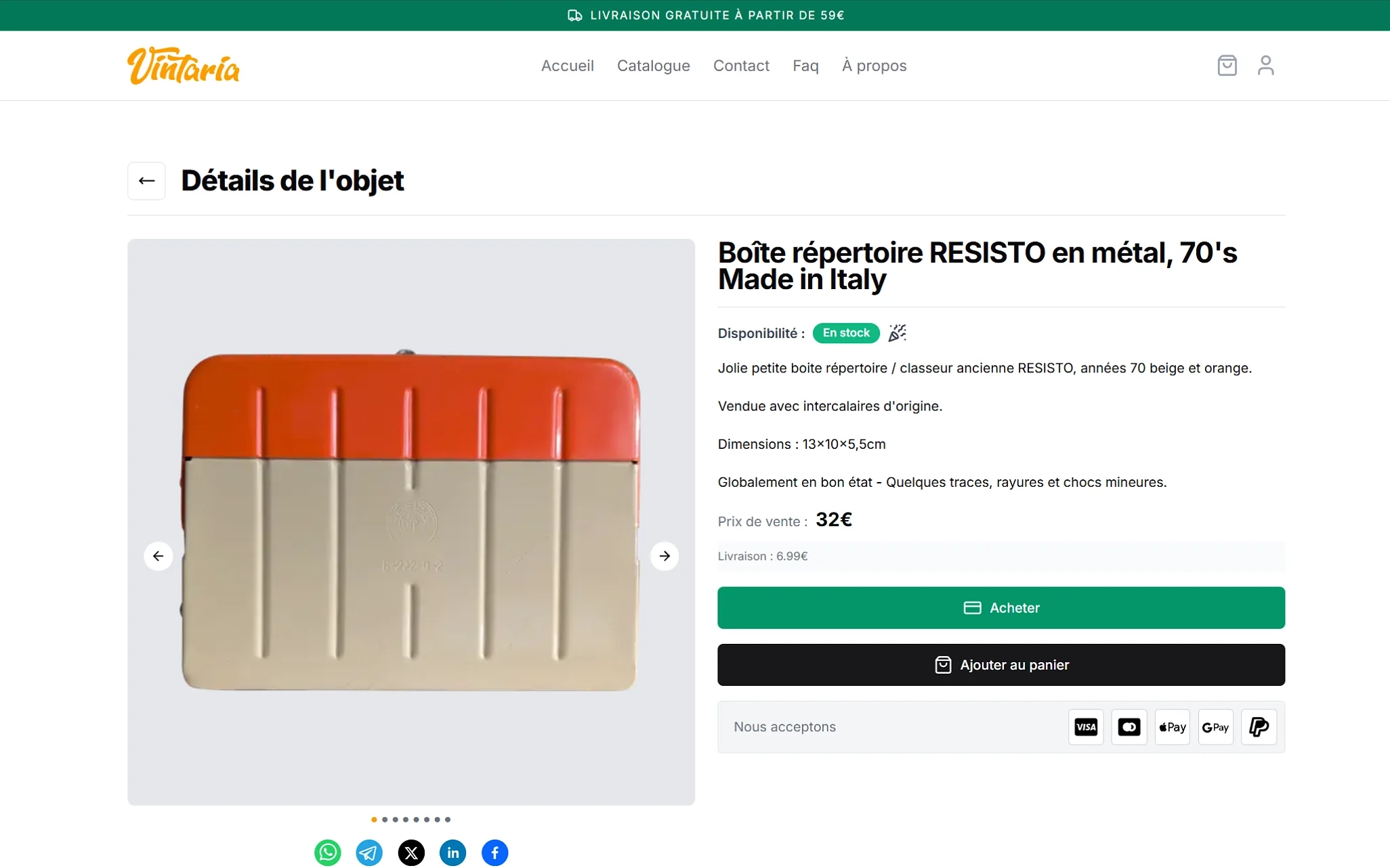 Page produit - Détails